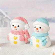 2pcs Snowman Resin Ornaments - Ideal For Christmas And Wedding Decorations, Love Theme Gardens & Terrariums, Outdoor,Christmas