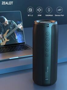 Speaker Nirkabel ZEALOT S51 20W memiliki fitur pencahayaan warna RGB, kompatibilitas dengan antarmuka kartu SD/USB/AUX, dan dukungan untuk panggilan hands-free. Sangat ideal untuk aktivitas luar ruangan, pesta dansa, pertemuan keluarga, dan pesta pantai. - Hitam - View 3