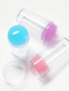 4件套美甲印花板套装，含刮刀，全新印花板，硅胶印头，法式美甲花朵图案印花工具 - 彩色 - 查看 6