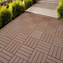 44 Packs Of Plastic Interlocking Deck Tiles, Interlocking, All-Weather, Anti Slip, Easy To Assemble, Suitable For Poolside, Balcony, Backyard Terrace - Brown - View 5