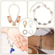 700pcs/Box Golden Silver Alloy Lobster Clasp Open Ring Jewelry Card Clasp Connecting Clasp For DIY Bracelet Necklace Drop Earrings Key Chain Mobile Phone Chain Anklet Accessories
