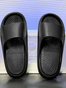 Women/Couples EVA Non-Slip Soft Thick-Sole Odor-Resistant Indoor Outdoor Slippers - Black - View 2