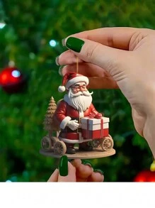 7 件/套亚克力圣诞装饰套装：圣诞老人、圣诞树等 - 非常适合装饰您的圣诞树、圣诞节 - 紅色 - 查看 2