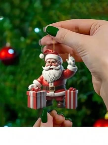 7 件/套亚克力圣诞装饰套装：圣诞老人、圣诞树等 - 非常适合装饰您的圣诞树、圣诞节 - 紅色 - 查看 5