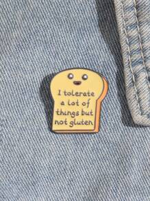 1 Pc Enamel Pin Badge With Interesting English Letters For Lapel Collar Jacket, Backpack Or Other Accessories - Multicolor - View 7