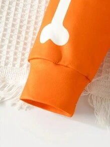 Little Boy Skeleton 2 Pieces Suit, Halloween Casual Wear, Spring And Autumn Young Boy Clothing