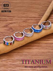 1 chiếc khuyên tai/khuyên mũi bằng pha lê Zirconia sang trọng, trang sức Unisex thiết kế rực rỡ, hoàn hảo cho trang phục thường ngày, tiệc tùng, lựa chọn quà tặng hấp dẫn - Nhiều màu - Xem 3