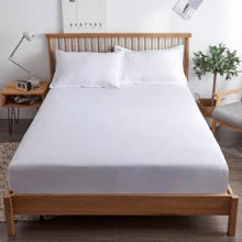 Protector de saltea, husa de saltea ultra moale, cearceaf duble de culoare solida, tampon anti-alunecare, dimensiune simpla/dubla, 140x200cm/160x200cm/Queen/King - Negru - Vizualizare 5