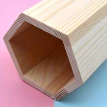 1pc Simple & Practical Wooden Desk Organizer Pen Holder Back To School - Wood Color - View 8