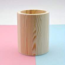 1pc Simple & Practical Wooden Desk Organizer Pen Holder Back To School - Wood Color - View 7