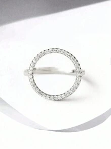 1 Stück Diamanten Ring Für Damen, Schmuck Für Frauen S925 Sterling Silber Exquisite Doppelschicht-ring Feiner Schmuck Geschenk Für Mädchen Tägliche Lebens Dekoration