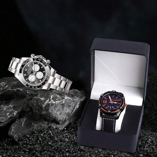 1pc Flip-Cover Watch Display Box, Luxury PU Leather Watch Storage Case, Watch Packaging Gift Box, Suitable For Men's And Women's Watch Storage