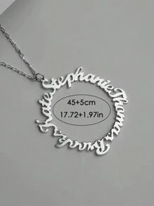 Creative And Unique Genealogy Family Multi Name Customized Stainless Steel Necklace, Can Add 3-5 Names, Customized Family Necklace, With The Names Of Father, Mother, Brother, Sisters, Grandmother, Perfect Gift For Mother's Day, Suitable For Daily Wear