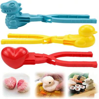 2 PCS Rice Molds For Sushi Making Creative Animals Mold Duck Scoop Sushi Mold 3D Rice Shaper Mold For Rice Balls, Sushi, Croquettes