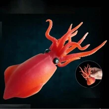 1 pieza Juguete de apretar antiestrés compacto y de moda, juguete de gel suave de TPR creativo, modelos realistas de animales como pez globo, calamar, rana, ratón, oruga, serpiente, adecuado para cumpleaños, Halloween, fiesta de bromas divertidas