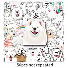 50pcs Cute Dogs Mix Alaskan Malamute,Border Collie,German Shepherd,Rottweiler,Samoyed DIY  PVC Waterproof Graffiti Stickers Ornament For Phone Scrapbook Motorcycle Helmet Computer Cars Guitar Boot Home Notebooks - 5.5-8cm - View 10