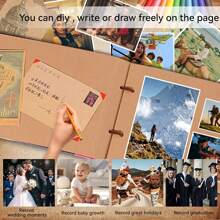 OUR ADVENTURE BOOK Abenteuerbuch-Scrapbook-Album, 29,2 x 19,3 cm, 80 Seiten, Hardcover mit 3D-Retro-Prägung, "Movie Up", Erinnerungsbuch für Paare, DIY-Album für Jahrestage, Hochzeiten, Reisen, Freunde, Familie, Paargeschenke