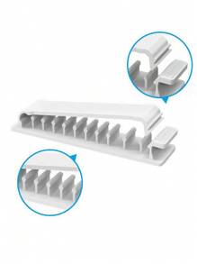 1个10槽数据线整理器，适用于桌面线缆管理 - 白色 - 查看 4