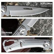 50 件不锈钢折叠刀野营刀多功能口袋小刀户外实用刀水果切菜刀烹饪用 - 50個 - 查看 3