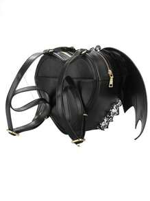 Punk Lace Lolita Bag, damski plecak, nowatorski plecak w kształcie skrzydła nietoperza, gotycki portfel, bardzo odpowiedni na imprezy Lolita, wystawy komiksów, imprezy tematyczne, wydarzenia związane z modą uliczną, codzienne użytkowanie przez osoby lubiące styl gotycki lub mroczny