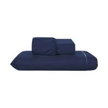 3-Piece Double Bed Sheet 400 Thread Count Cotton - Màu xanh hải quân - Xem 2