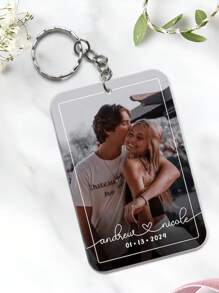 Custom Photo Keychain - Personalized Car Accessory With Name & Picture - Acrylic Key Ring For Valentine's Day/Mother's Day/Father's Day Gift - Birthday/Anniversary Present For Him/Her, Mom, Dad, GF/BF