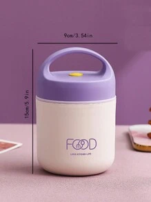 1pc Small Stainless Steel Thermal Insulated Bottle, Lunch Box, Soup Container ,Kitchen,Christmas Gift - Purple - View 2