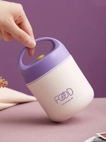 1pc Small Stainless Steel Thermal Insulated Bottle, Lunch Box, Soup Container ,Kitchen,Christmas Gift - Purple - View 4