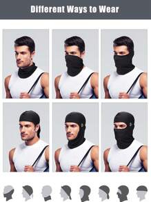 滑雪面罩，拉法帽面罩，带眼镜孔，男女皆宜，滑雪、单板滑雪、摩托车、防紫外线和防风 - 眼鏡孔 - 查看 6