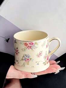 1 chiếc cốc gốm sứ họa tiết hoa phong cách Bắc Âu, cốc cà phê Latte cao cấp, cốc trà chiều thời trang, cốc nước sáng tạo cho gia đình, quà tặng ngày lễ, quà tặng sinh nhật, đồ dùng cho bữa tiệc, quà tặng cho bạn trai/bạn gái - Nhiều màu - Xem 1