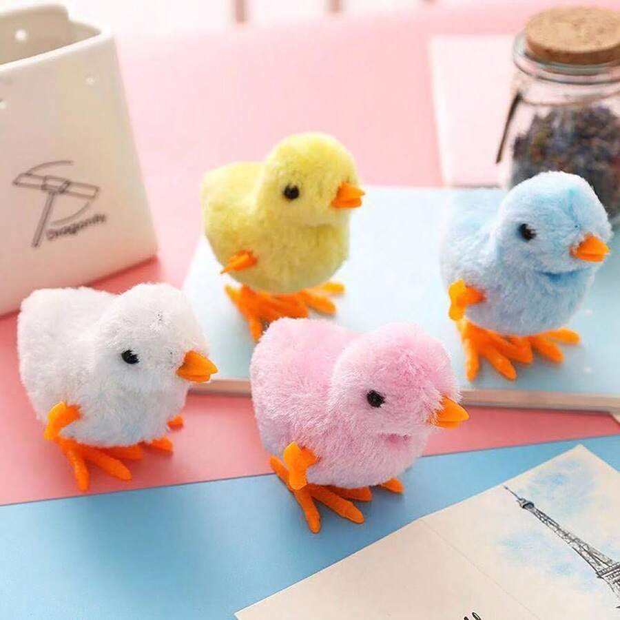 1 đồ chơi gà con nhảy dây cót màu ngẫu nhiên, thích hợp để trang trí tiệc sinh nhật, đồ chơi giết thời gian ở văn phòng - Nhiều màu - Xem 1