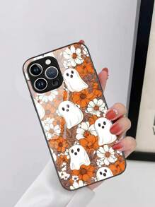 Halloween 1pc HD Glass Smartphone Case Compatible With Apple And Samsung Models