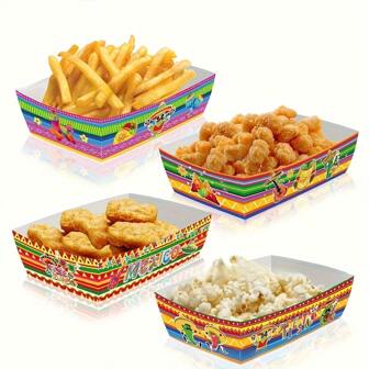 12/24/36/48pcs Mexican Cactus Paper Plates - Disposable Finger Food Plates For Chips, Popcorn And Candy - Ideal For Thanksgiving, Christmas, Birthday Party, Wedding