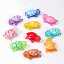 5/10 piezas Mini tortuga que brilla en la oscuridad, figura decorativa luminosa de criatura marina modelo, color aleatorio - Multicolor - Ver 7