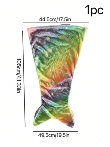 1pc Mermaid Starry Night Glow-In-The-Dark Kids Sleeping Bag With Blanket