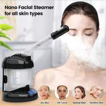 Facial Steamer - Ozone Steamer With Extendable Arm - Professional Nano Ionic Facial Steamer For Deep Cleaning - Portable For Personal Care Use At Home Or Salon Gift For Her/ Girlfriend/ Mother/ Lover - 黑色 - 查看 3
