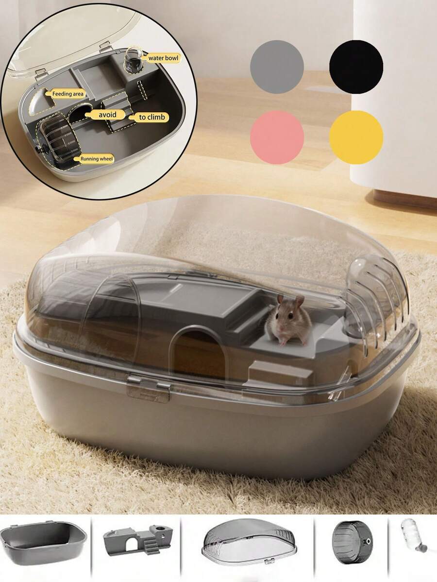 Image showcasing Double-Storey Villa-Shaped Hamster Cage 360 Panoramic View Habitat ...