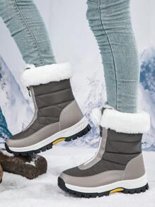 Women's Outdoor High-Top Snow Boots - Warm & Anti-Slip - Grey - View 5