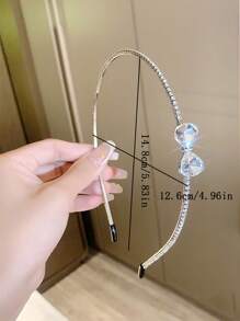 1pc Elegant Rhinestone Bow Headband, Simple Hairband Accessory , Hairband, Hair Hoop Headbands