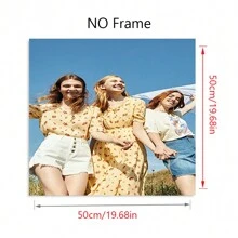 1pc Customized Photo Wall Art Canvas Painting, With Or Without DIY Wooden Frame, Personalized Canvas Art, Wall Decor, Valentine's Day Gift, Art Wall Painting, Souvenir, Bathroom, Bedroom, Office, Living Room, Home Decor, Modern Style, Family Photos, Unique Ideal Gift For Him/Her, Birthday Graduation Gift, Multi-Functional, Durable, Mildew-Proof, Decorative, Reusable, Exquisite, Fashionable, High Quality, Vibrant Colors - Style 1 - View 14