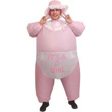 Inflatable Baby Costume For Adults Funny Gender Reveal Party Costume - Pink - View 1