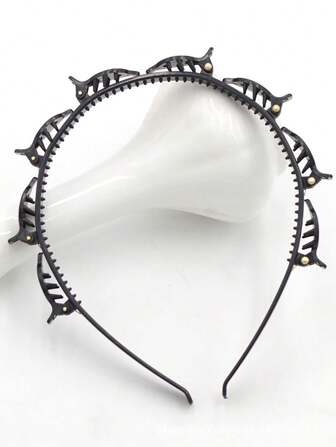 1 件/3 件/5 件/10 件发夹 DIY 手工发饰，多层空心编织发带按扣，双层发夹发带头饰，刘海编织发夹，适合日常造型、休闲和工作装头饰、发带、发箍头带，黑色