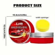 200g Car Paint Care Kit - Waterproof Wax, Polish, Glossy Protection And Hydrophobic Coating - For Red Cars (With Sponge) - Red Car Wax 200g + Sponge - View 5