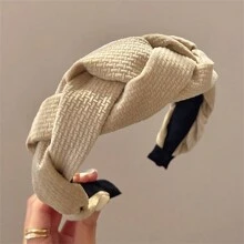 1件装高冠编织发带加厚海绵头箍发夹，女士发带，发箍，发饰，头带，头饰 - 彩色 - 查看 12