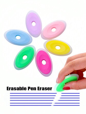 5/10pcs Random Color Erasable Pen Special Eraser, Suitable For Thermal Erasable Neutral Pen, Fountain Pen Writing Correction, Student Homework Practice Calligraphy Modification And Elimination Eraser Back To School