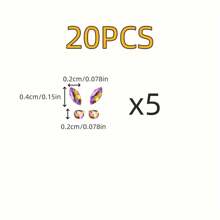 20pcs Y2K Champagne Gold Glitter Butterfly Tooth Gems Decor Set, Fake Diamond Teeth Accessories, Cute Kawaii Style Fashion Tooth Jewelry, For Daily, Party, Gift (Excluding Adhesive)