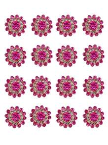 50 piezas de broches de cristal decorativo de rhinestone, decoración de cristal para manualidades con parte posterior plana, para accesorios de vestidos, diademas con flores, 14 mm - Multicolor - Ver 23