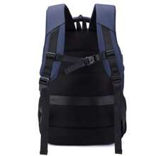 ACO Men's Reinforced Backpack For Laptop Work Business Travel Waterproof Steel Cable With USB Output/Headphone Jack Unisex - 藍色 - 查看 2