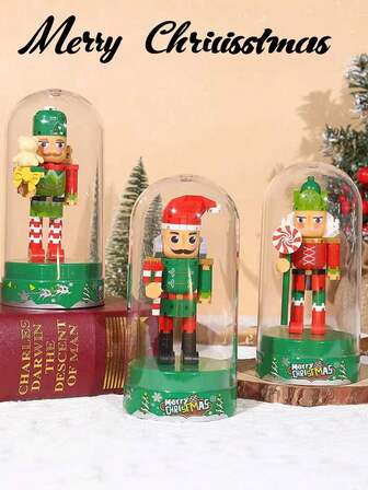 1set Christmas Gift Nutcracker Figurine Building Blocks Decor,Building Blocks,Nutcracker,Christmas Building Blocks,Bear Blocks,Train,Stocking Fillers Adults