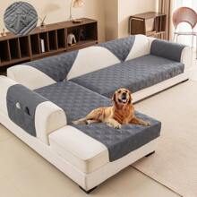 1pc Waterproof Sofa Cover, Pet Cat Dog Sofa Protector, Furniture Cover, Fit For All Sofa Types, Machine Washable. Armrest And Backrest Sold Separately. - Light Grey - View 2